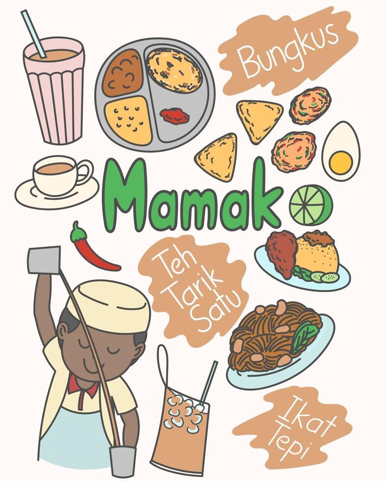 kedai mamak, wat het beroemdste eten in Maleisië betekent? vector