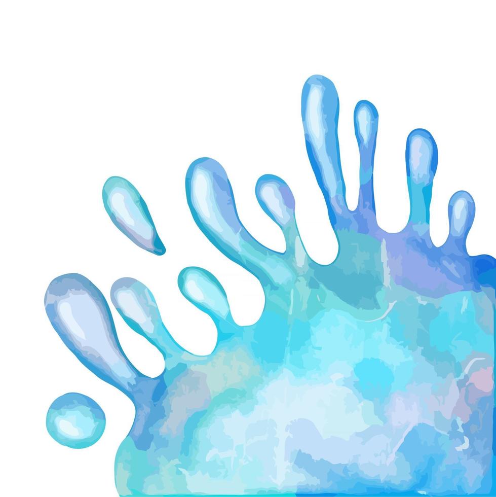 blauwe aquarel splash rand vector