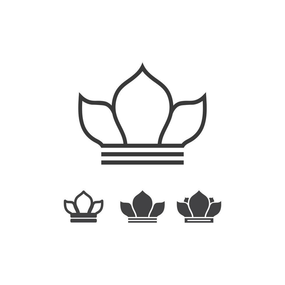 kroon logo sjabloon vector pictogram koningin en koning set koninkrijk