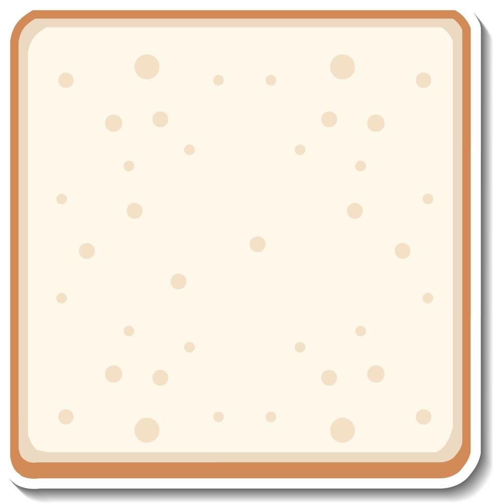 bovenaanzicht van gesneden brood sticker op witte achtergrond vector