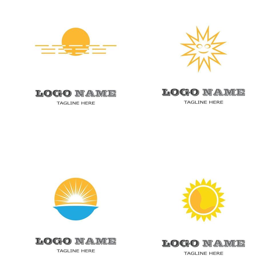 zomer strand kust eiland, zee oceaan met vogels en zomer zonnestralen logo ontwerp inspiratie vector