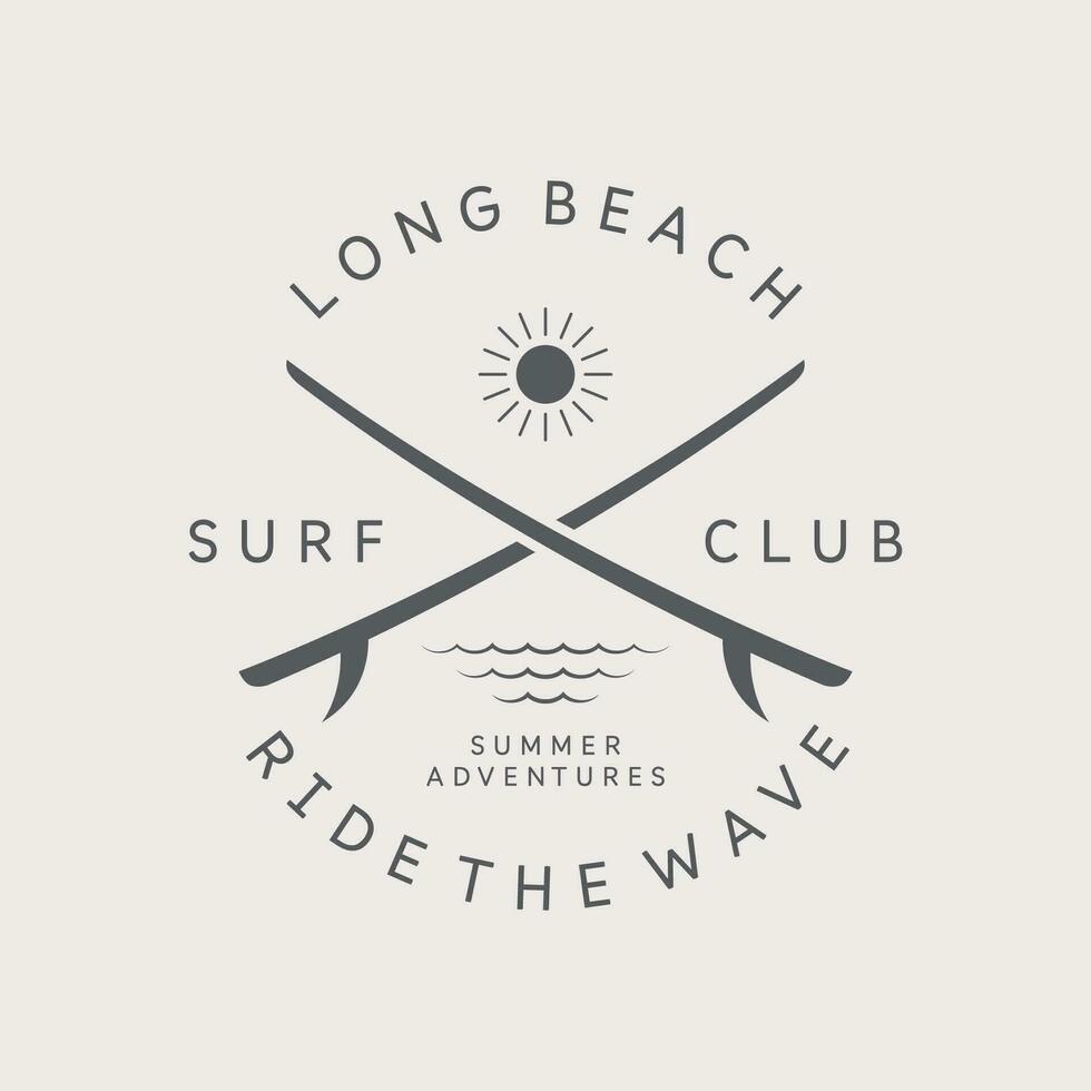 surfboard wijnoogst logo sjabloon. vector