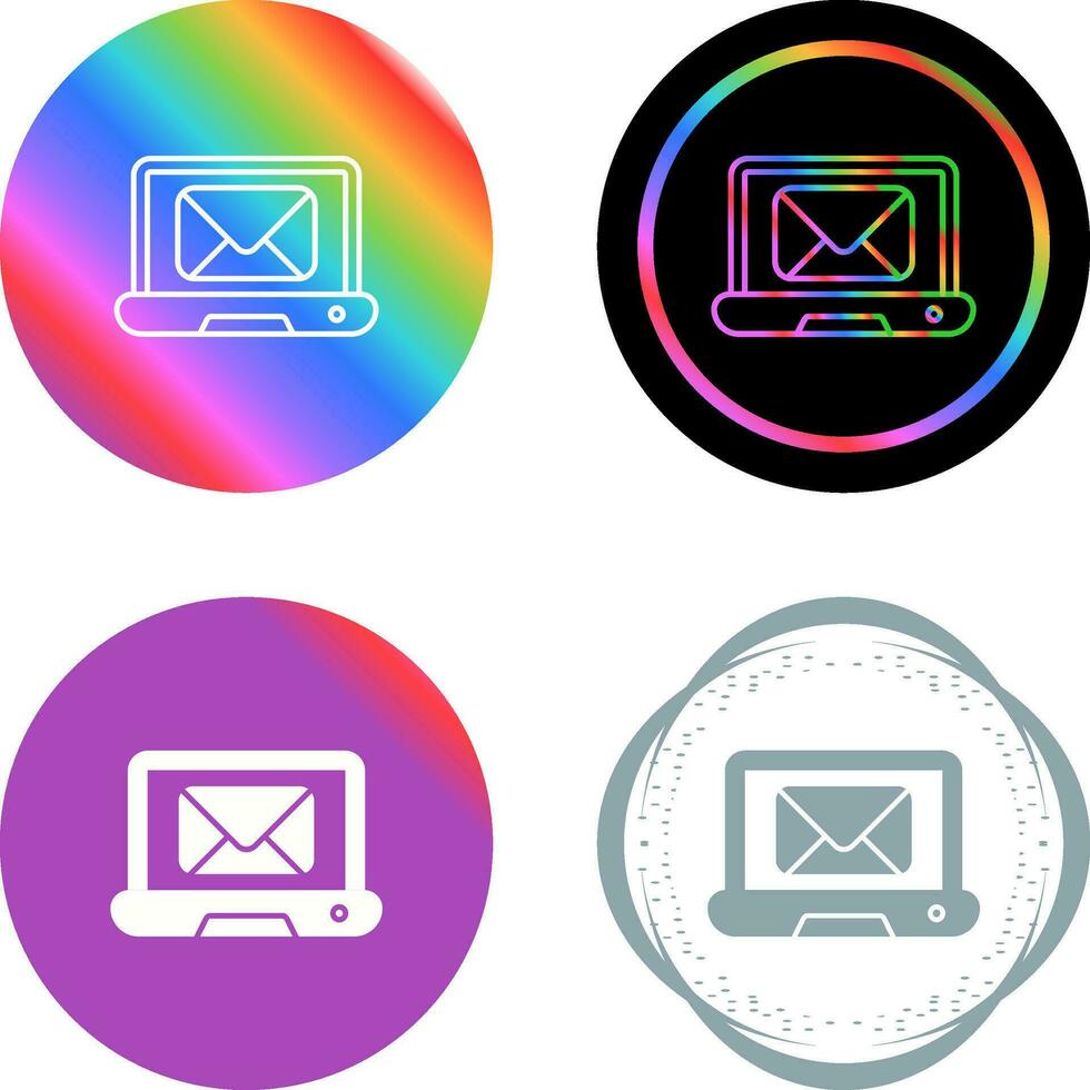 laptop mail vector icoon