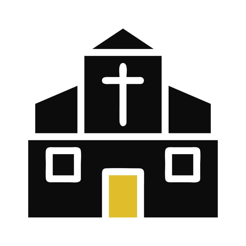 kathedraal icoon solide grijs oranje kleur Pasen symbool illustratie. vector