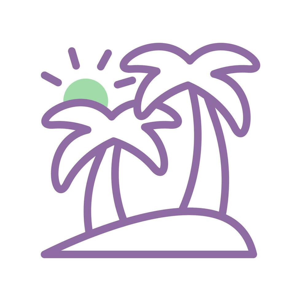 eiland icoon duotoon Purper groen zomer strand symbool illustratie vector