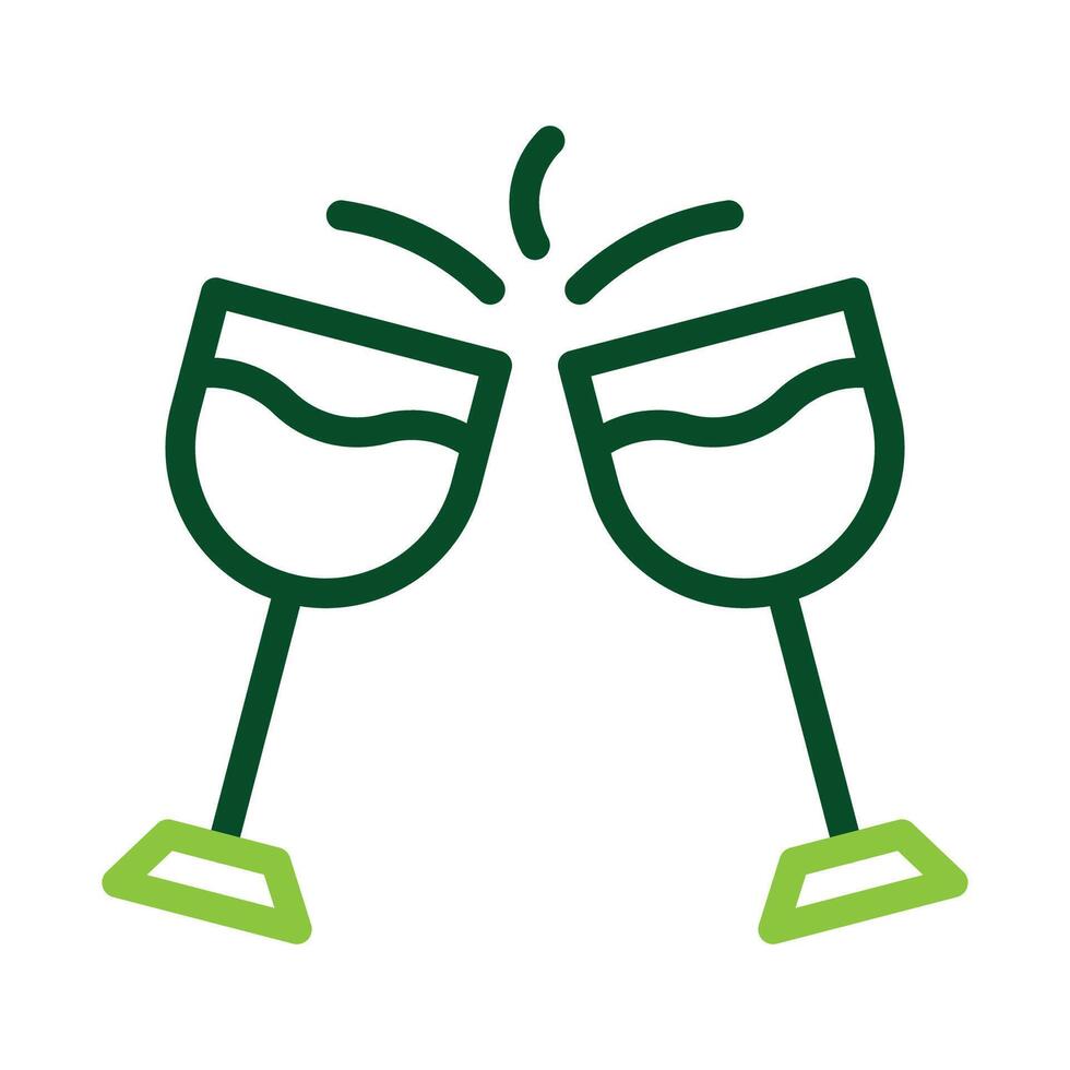 glas wijn icoon duokleur groen kleur Pasen symbool illustratie. vector