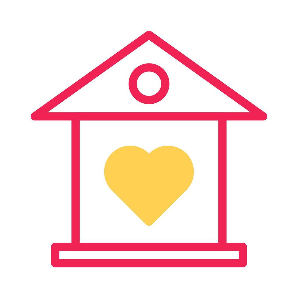 huis liefde icoon duotoon geel rood stijl Valentijn illustratie symbool perfect. vector