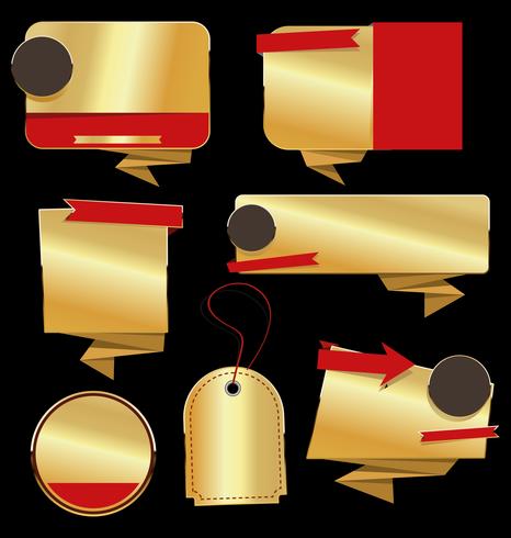 Retro gouden badge vector illustratie collectie