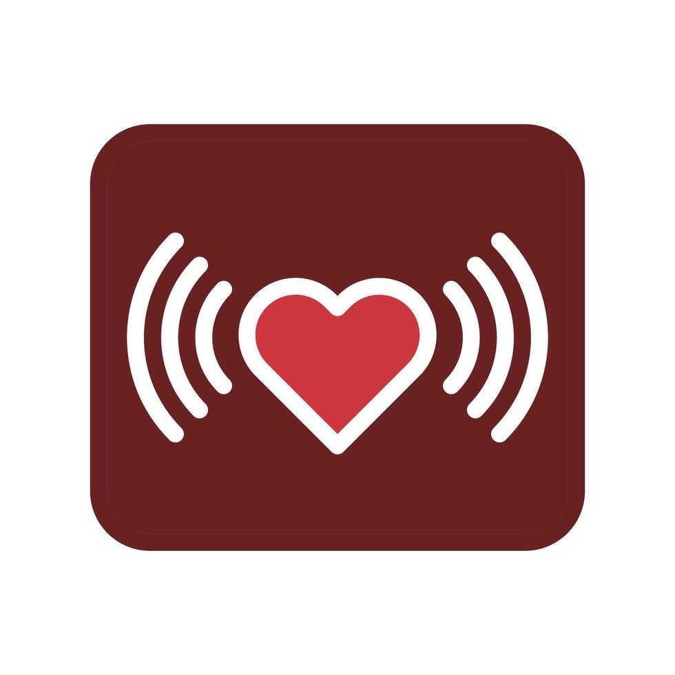 signaal liefde icoon solide bruin rood stijl Valentijn illustratie symbool perfect. vector