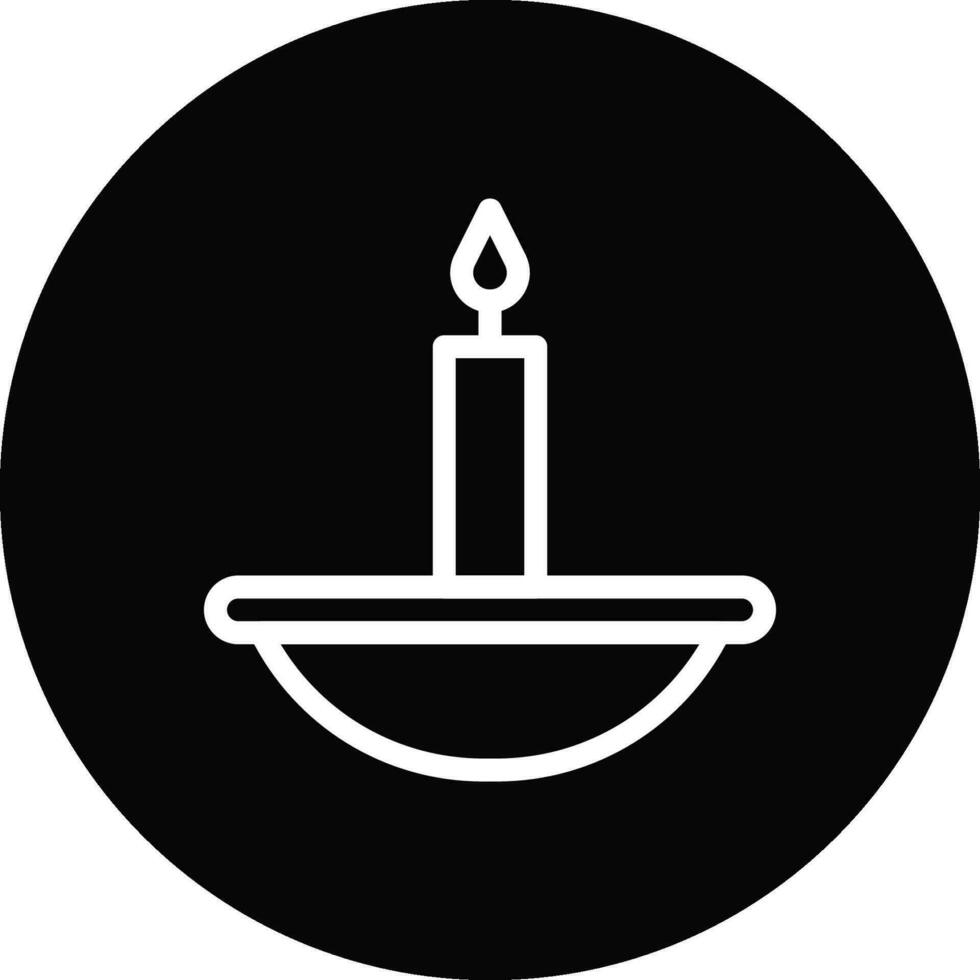 kaars icoon lijn afgeronde zwart wit kleur Ramadan symbool illustratie perfect. vector