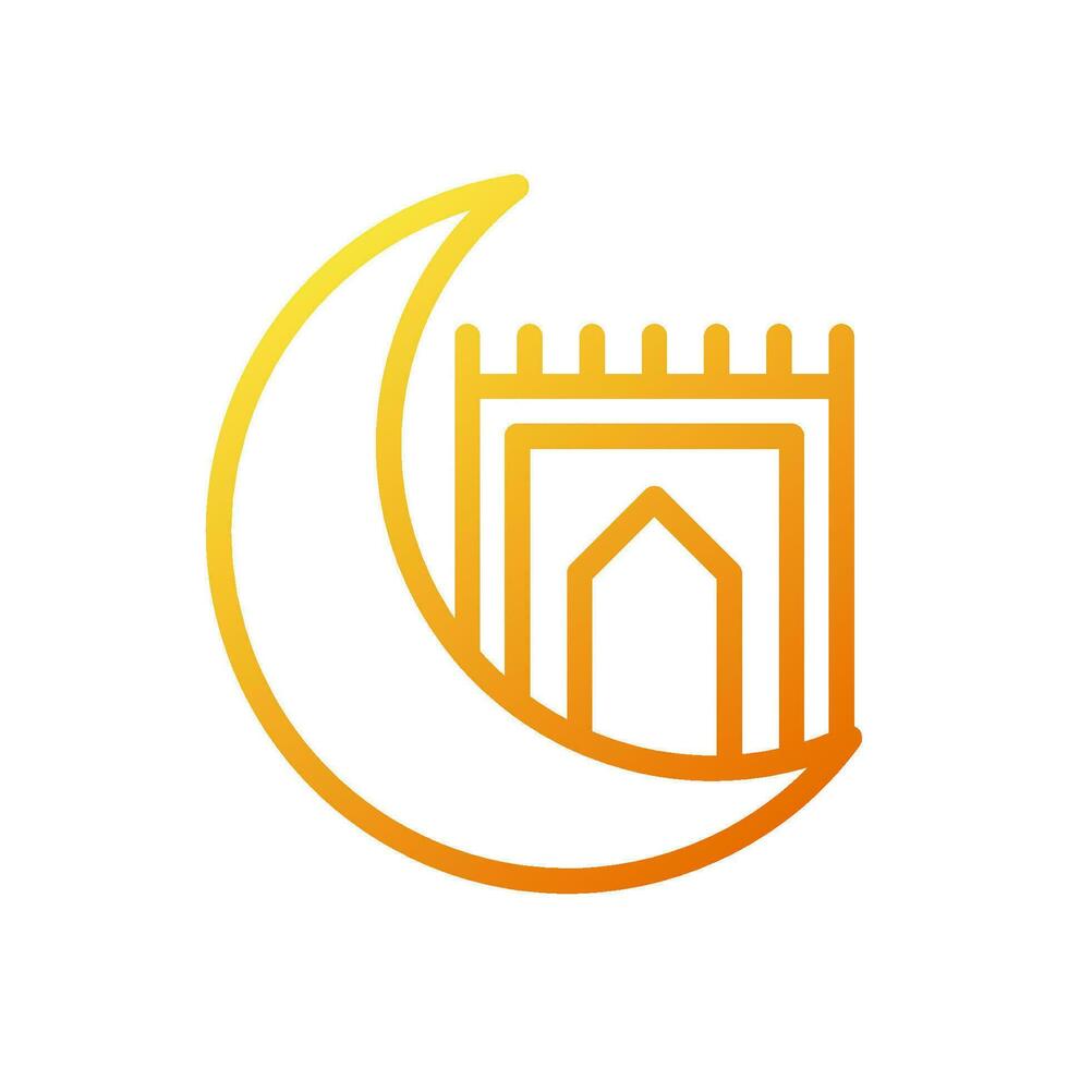 tapijt icoon helling geel oranje kleur Ramadan symbool illustratie perfect. vector