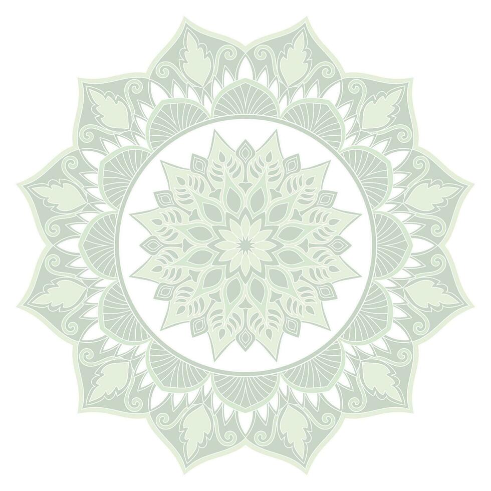 mandala, minimalistische gekleurde cirkels. groen decoratie wit achtergrond vector