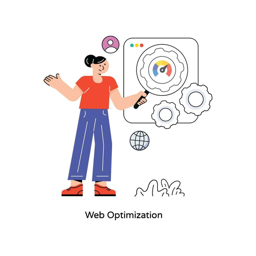 web optimalisatie vlak stijl ontwerp vector illustratie. voorraad illustratie