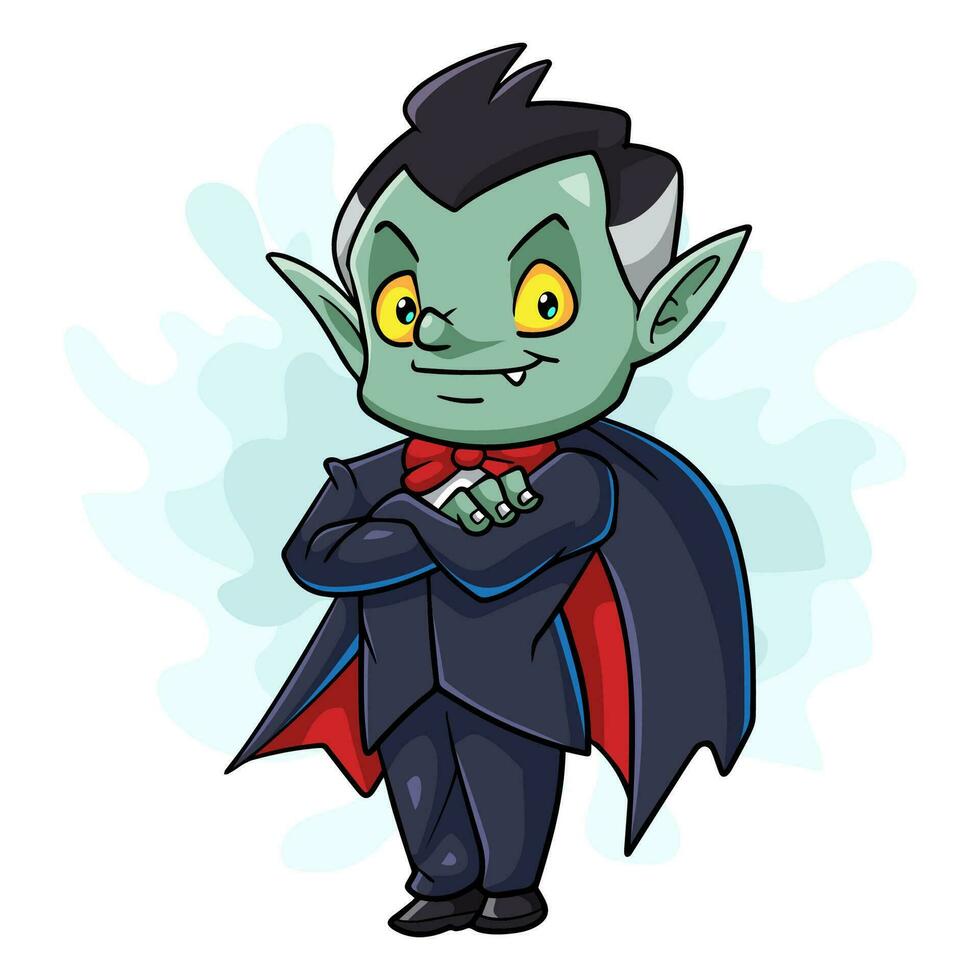 schattig dracula tekenfilm vieren halloween vector