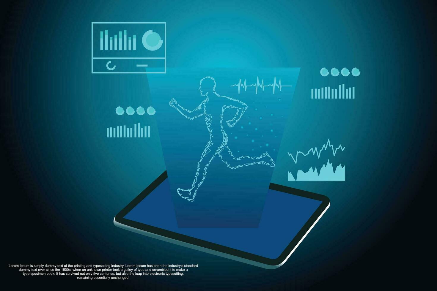 geschiktheid tracker Gezondheid zorg apparaat. geneeskunde app bedrijf concept. vector