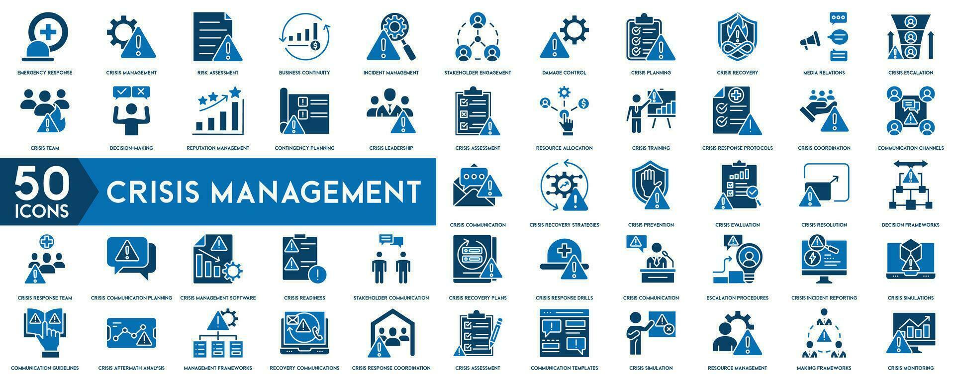 crisis beheer lijn pictogrammen. voor website afzet ontwerp risico analyse, investering plan, leidinggevend beslissing. vector