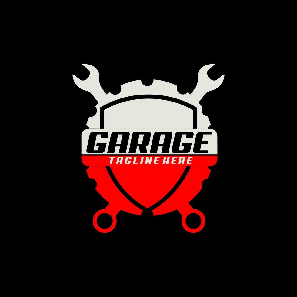 auto snelheid shiled garage onderhoud racing logo ontwerp vector