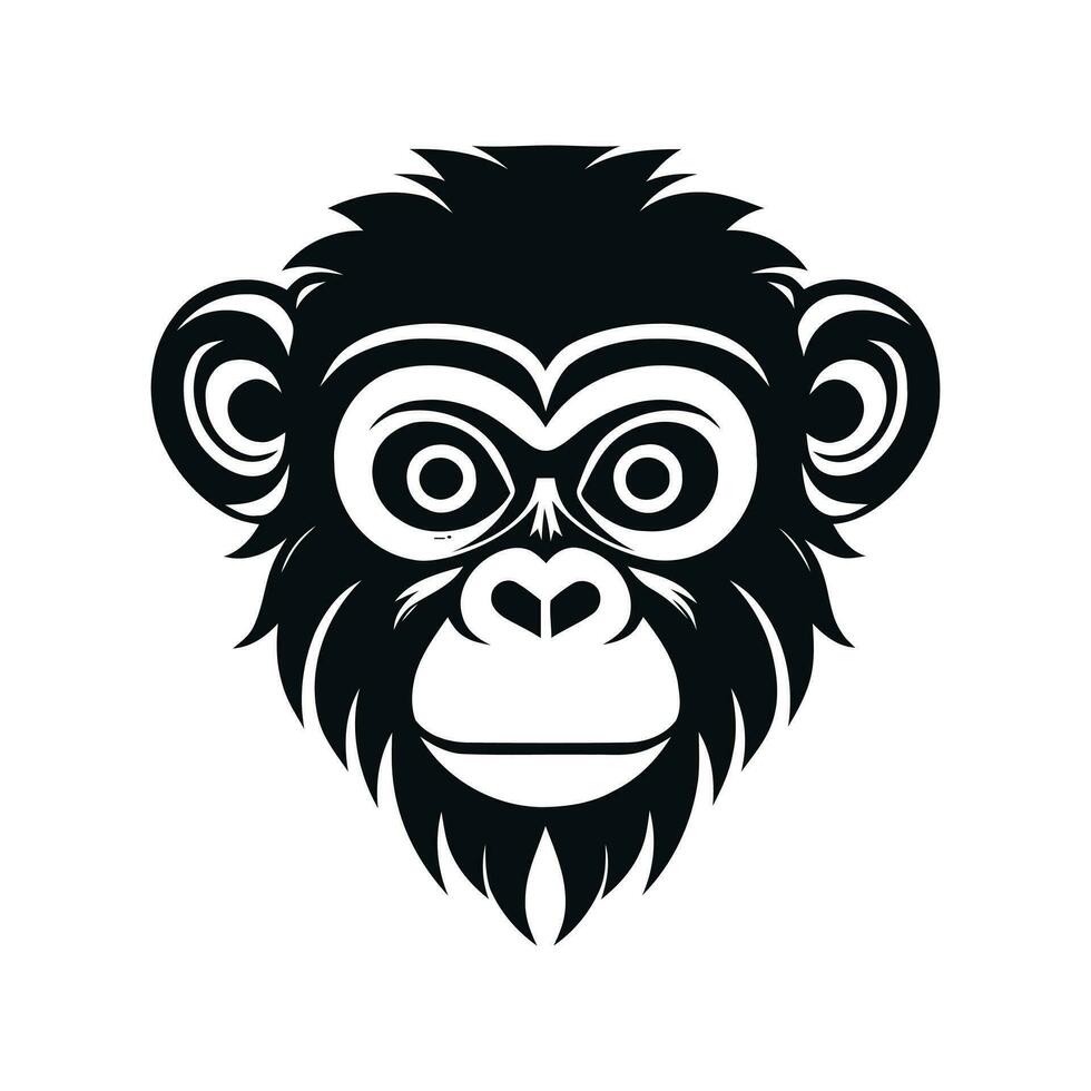 aap vector logo gemakkelijk realistisch natuur primaat Afrika gorilla zijdeaapje chimpansee kunst tekening illustratie wild dier