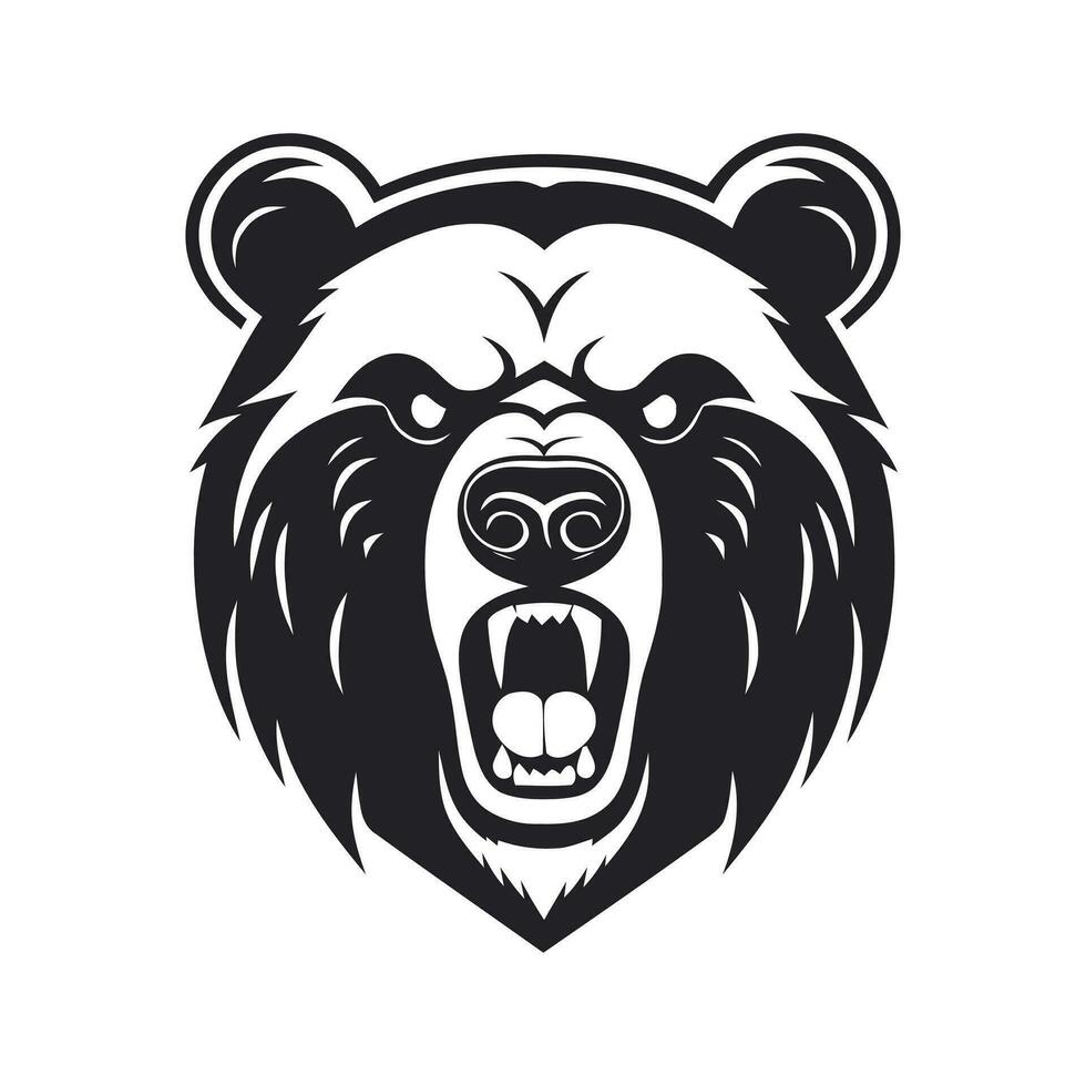 beer logo vector boos woest dapper eng beest wild uitbundig grizzly natuur Woud