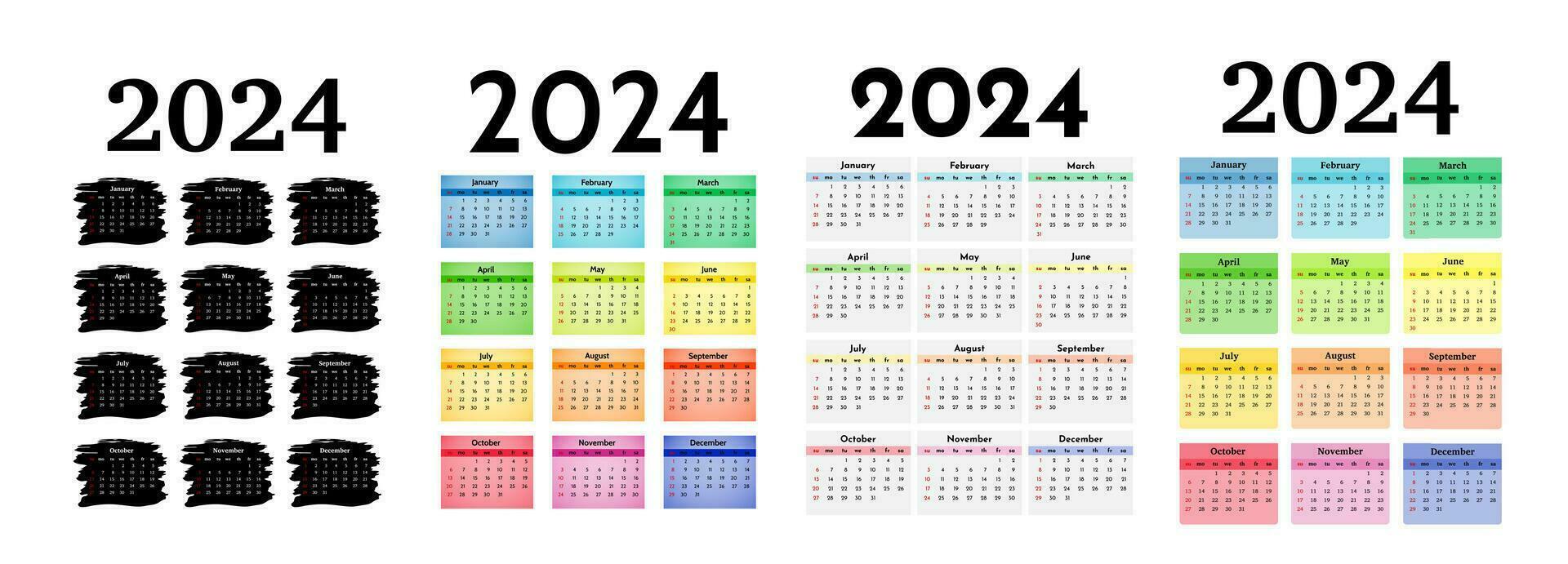 kalender voor 2024 geïsoleerd Aan een wit achtergrond vector