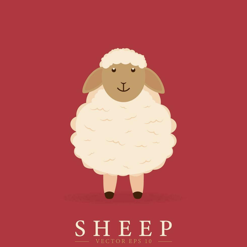 schattig schapen ontwerp in tekenfilm stijl. vector tekening.