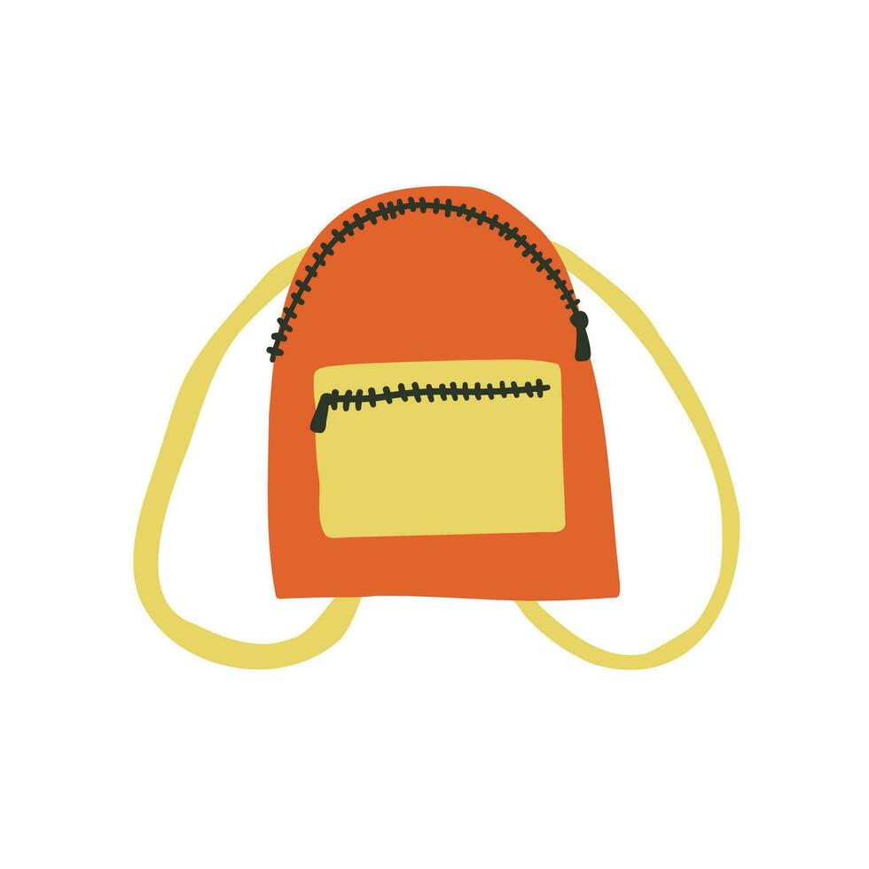 hand- getrokken school- tas. vector illustratie in vlak stijl.