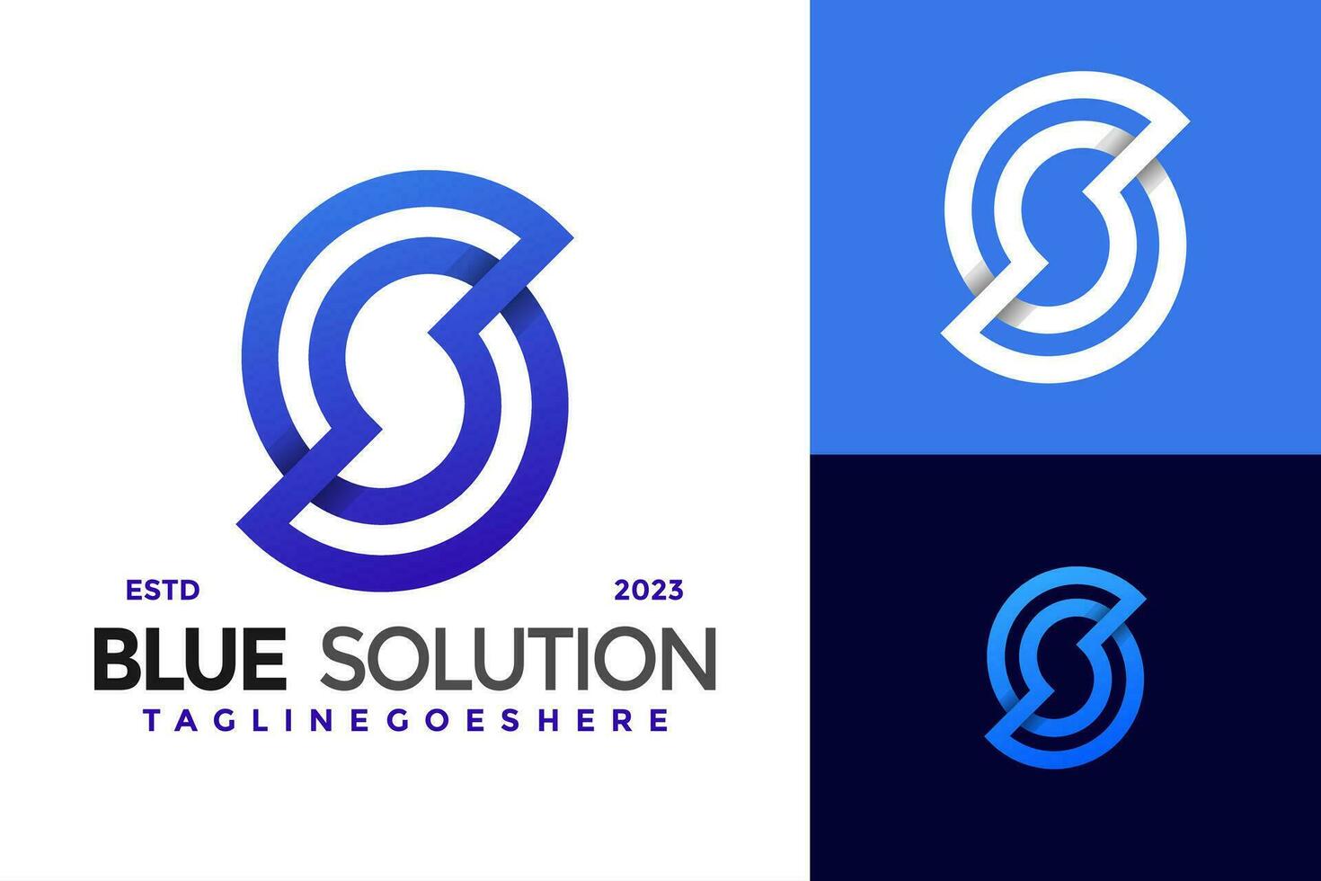 blauw oplossing brief s logo ontwerp vector symbool icoon illustratie