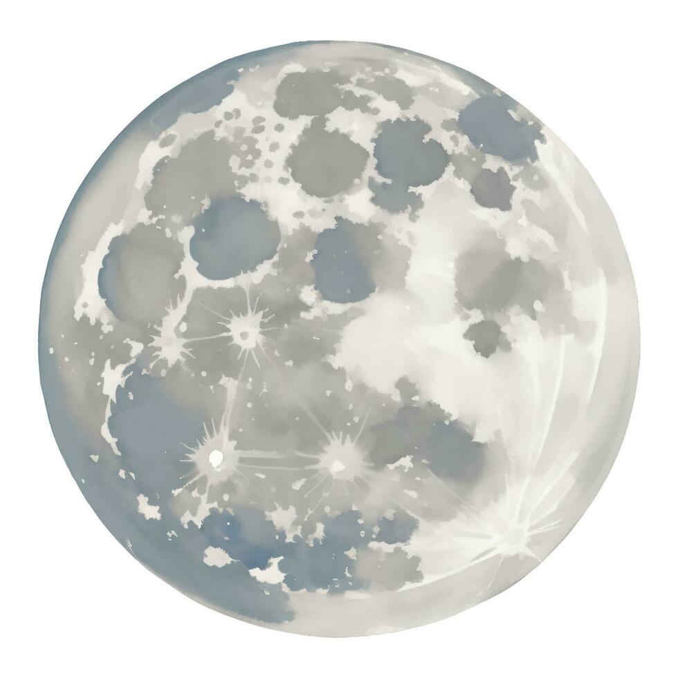 vol maan geïsoleerd hand- getrokken schilderij illustratie vector