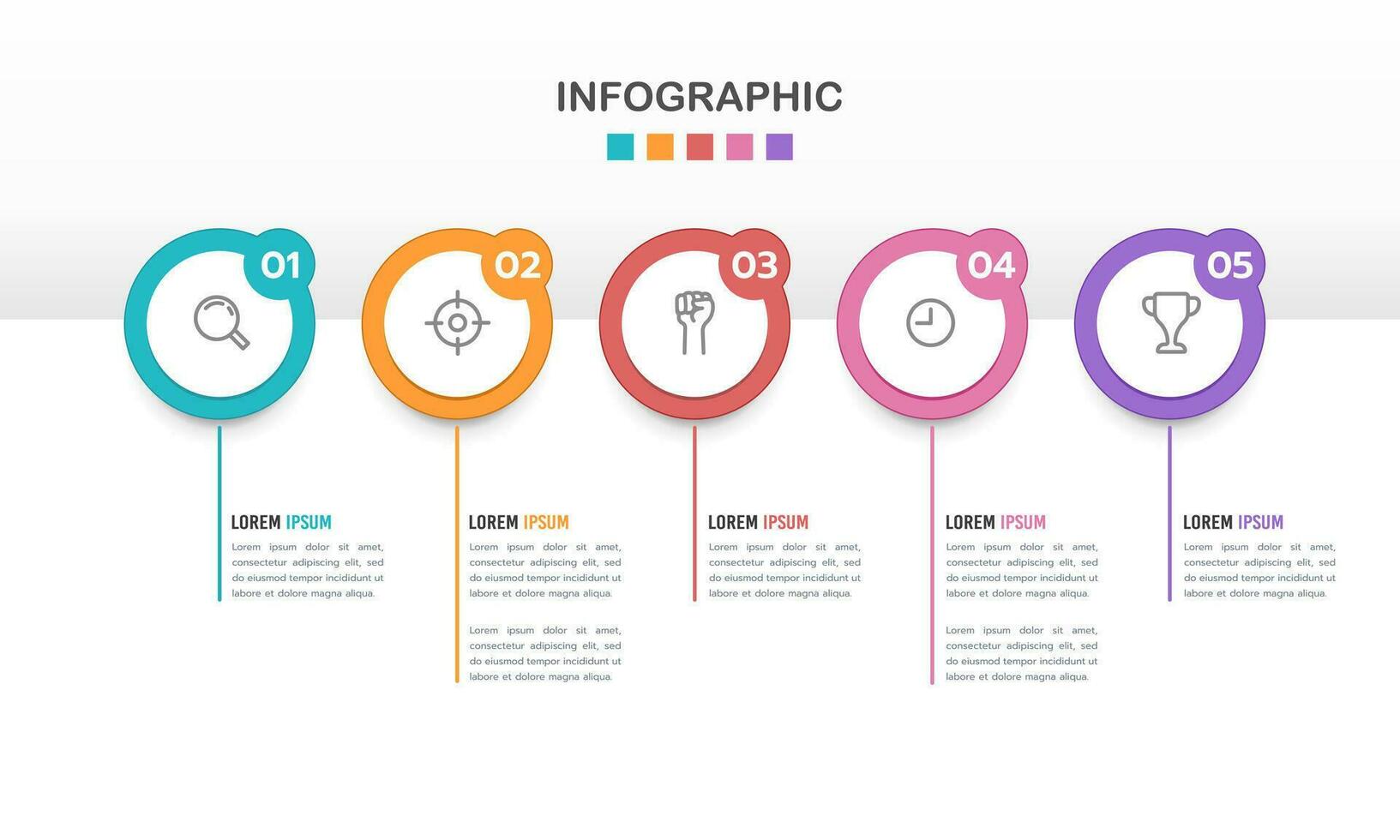 5 werkwijze infographic tijdlijn bedrijf project. bedrijf presentatie. vector illustratie.