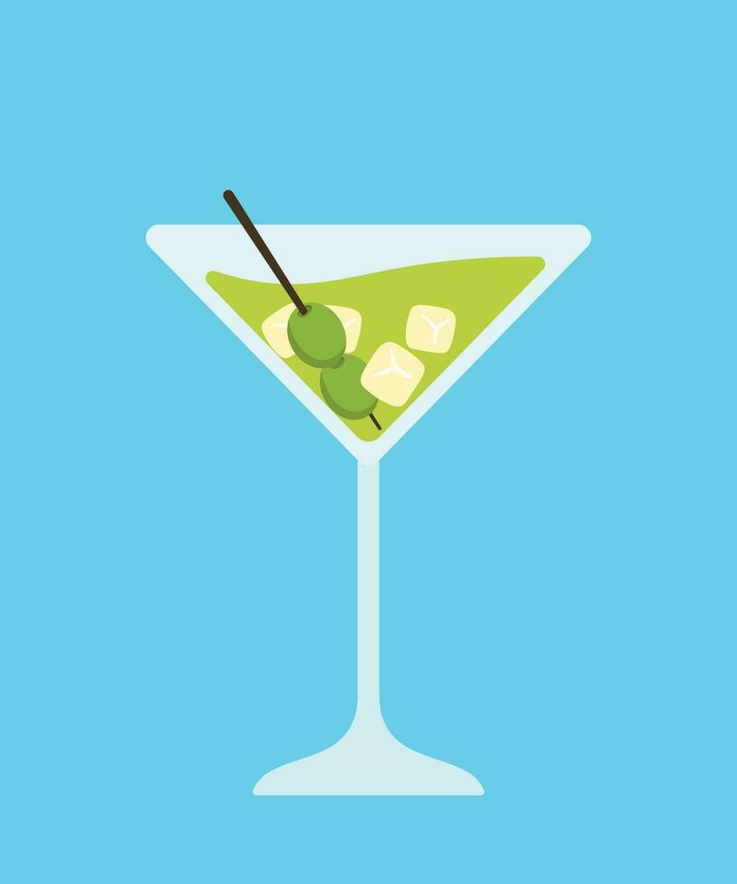 vlak cocktail drinken en drank vector illustratie voor zomer en partij