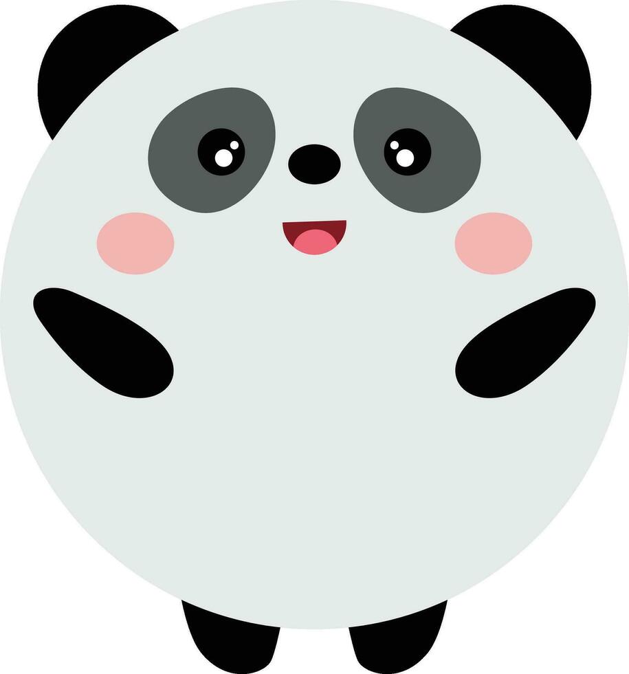 schattig panda met ronde lichaam vector