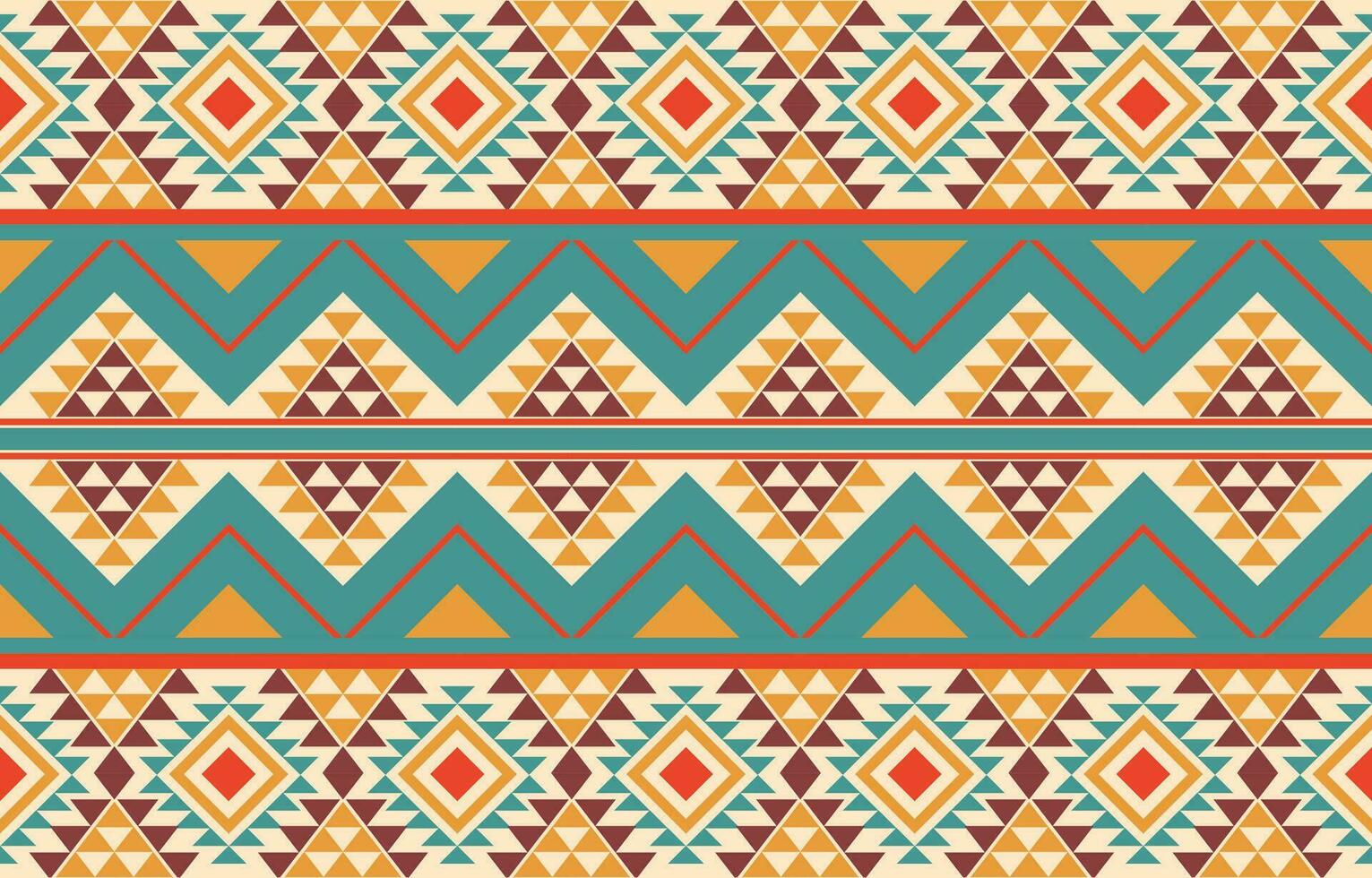 etnisch abstract ikat kunst. aztec ornament afdrukken. meetkundig etnisch patroon naadloos kleur oosters. ontwerp voor achtergrond ,gordijn, tapijt, behang, kleding, inpakken, batik, vector illustratie.