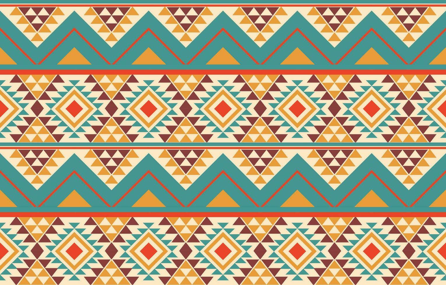 etnisch abstract ikat kunst. aztec ornament afdrukken. meetkundig etnisch patroon naadloos kleur oosters. ontwerp voor achtergrond ,gordijn, tapijt, behang, kleding, inpakken, batik, vector illustratie.