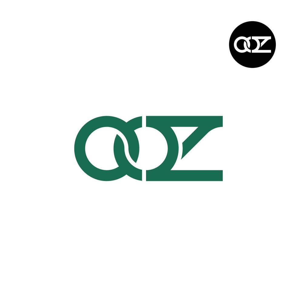 brief oozo monogram logo ontwerp vector