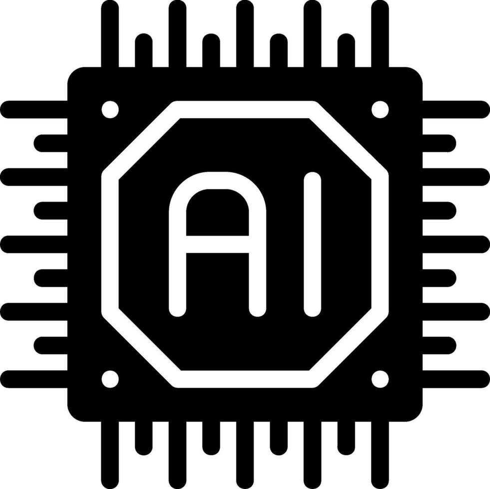 glyph-pictogram voor kunstmatige intelligentie vector