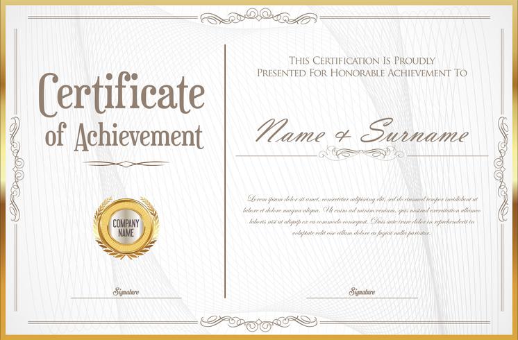 Certificaat of diploma retro ontwerpsjabloon vectorillustratie vector