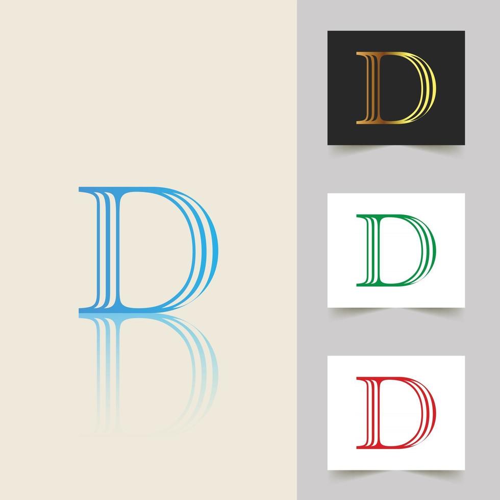 d letter logo professioneel abstract ontwerp vector