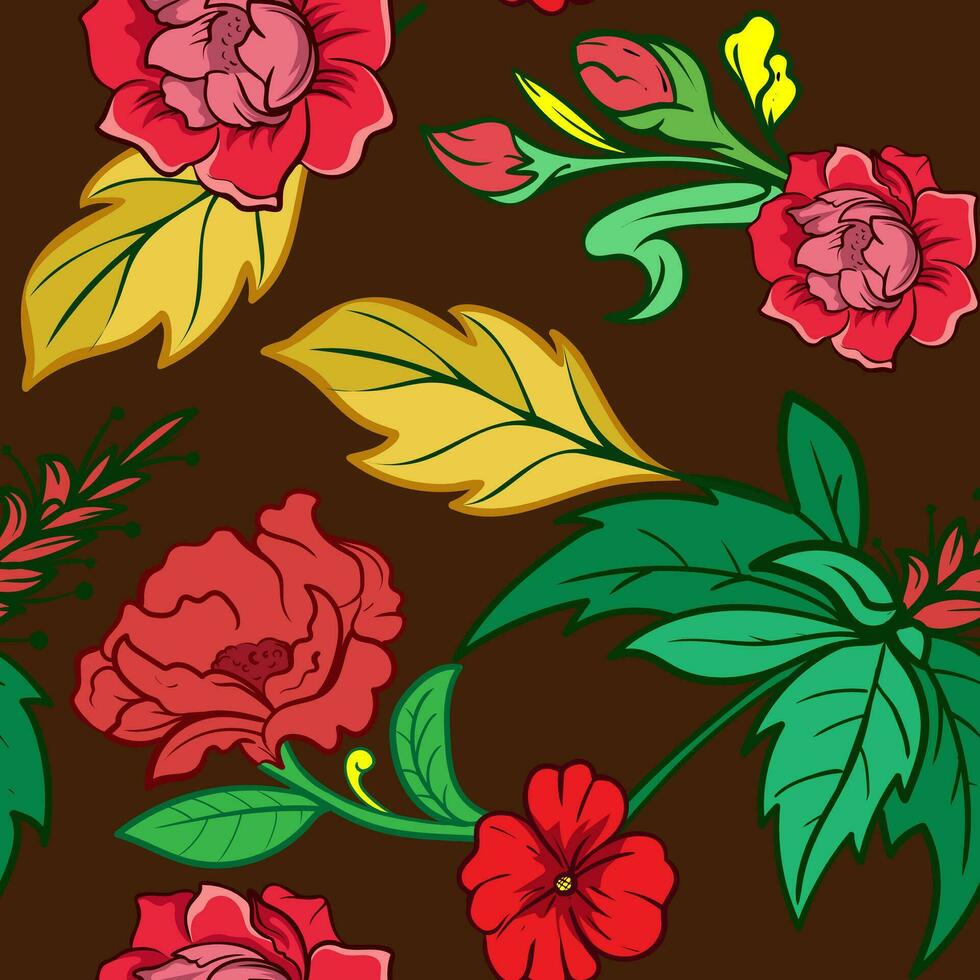 bloemen naadloos patroon. abstract achtergrond met gemakkelijk bloemen, bladeren, takken. vrijheid stijl achtergronden. elegant ditsy textuur. herhaling natuurlijk ontwerp voor decor, kleding stof, prints vector