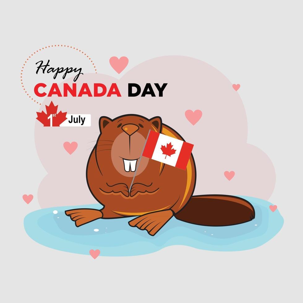 viering van canada-dag met bever vector