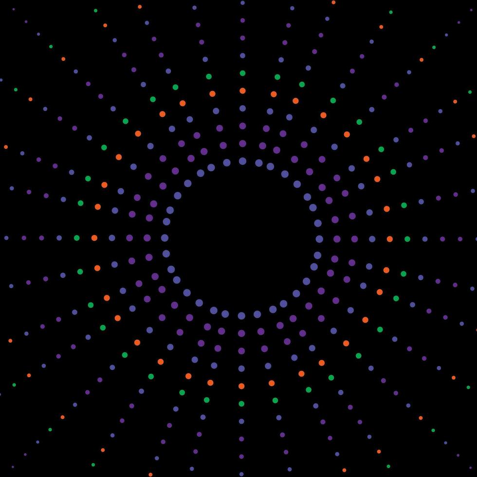 cirkel met kleurrijk dots halftone effect zonnestraal achtergrond vector