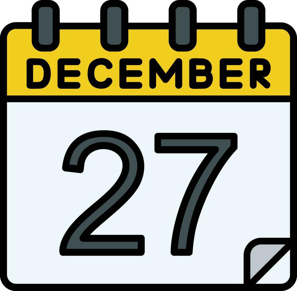 27 december gevulde icoon vector