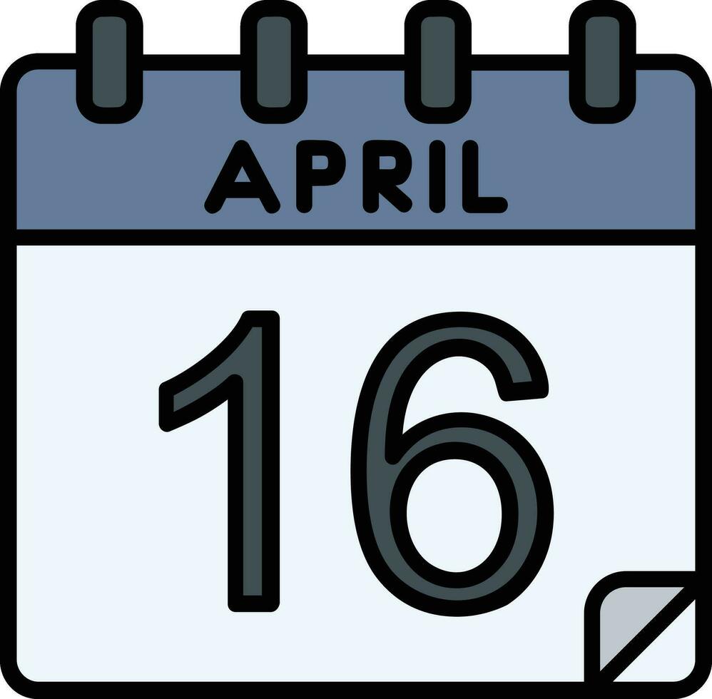 16 april glyph icoon vector