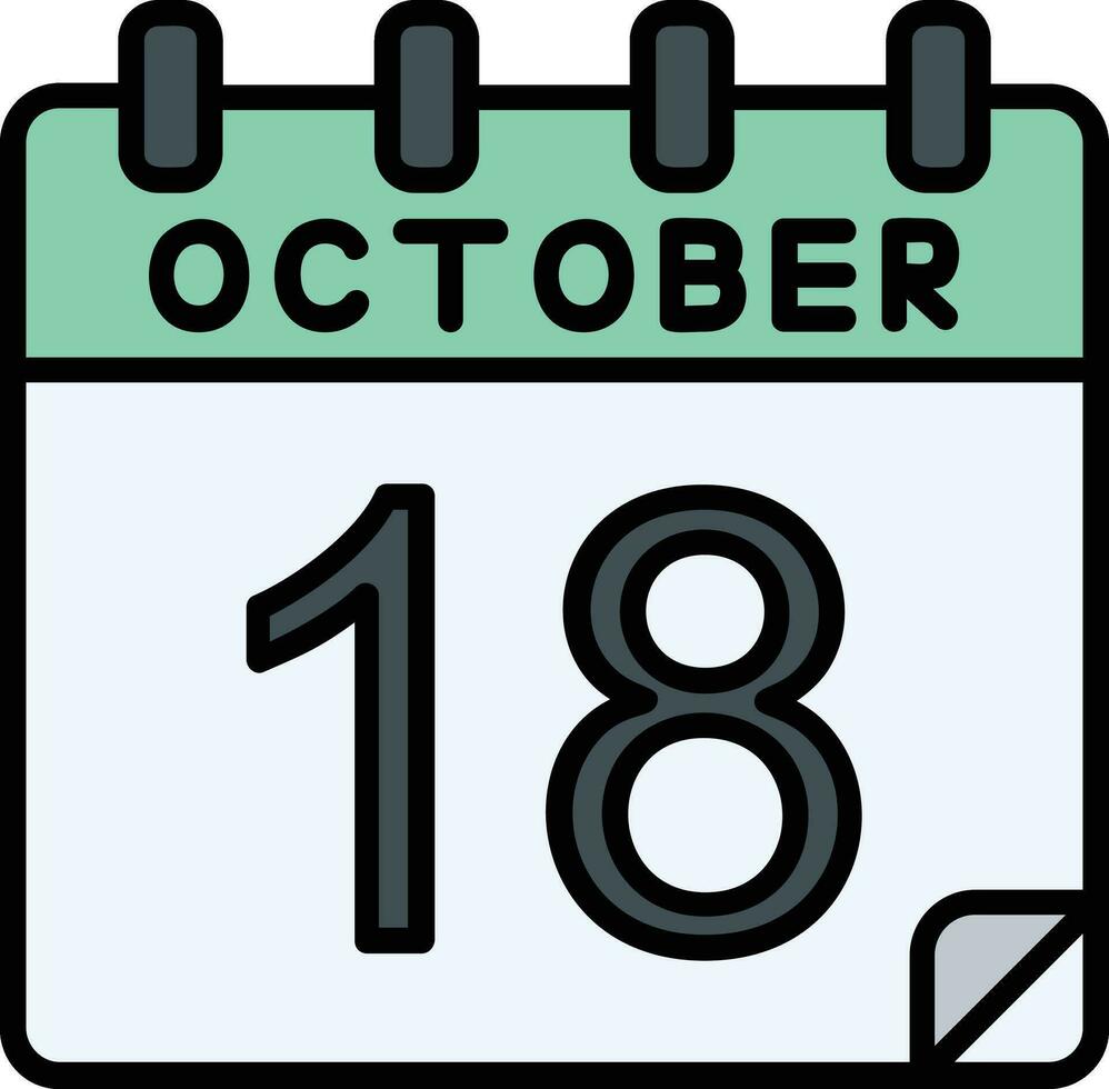 18 oktober gevulde icoon vector