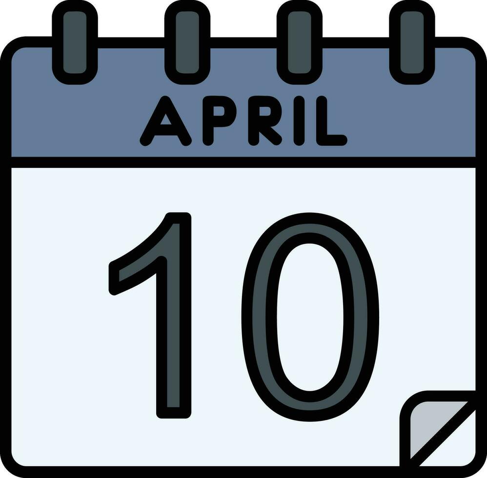 10 april glyph icoon vector