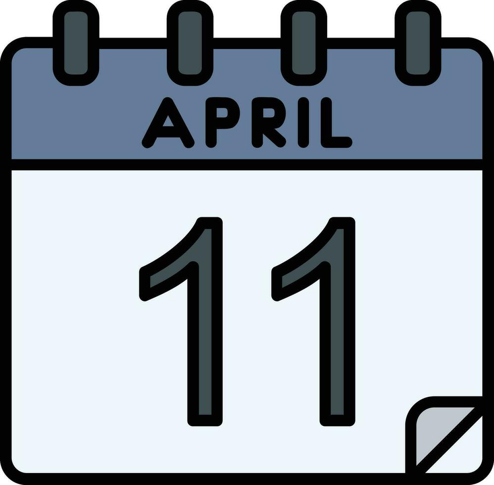 11 april glyph icoon vector