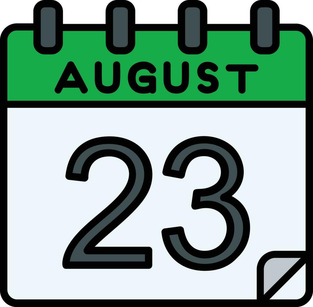 23 augustus gevulde icoon vector