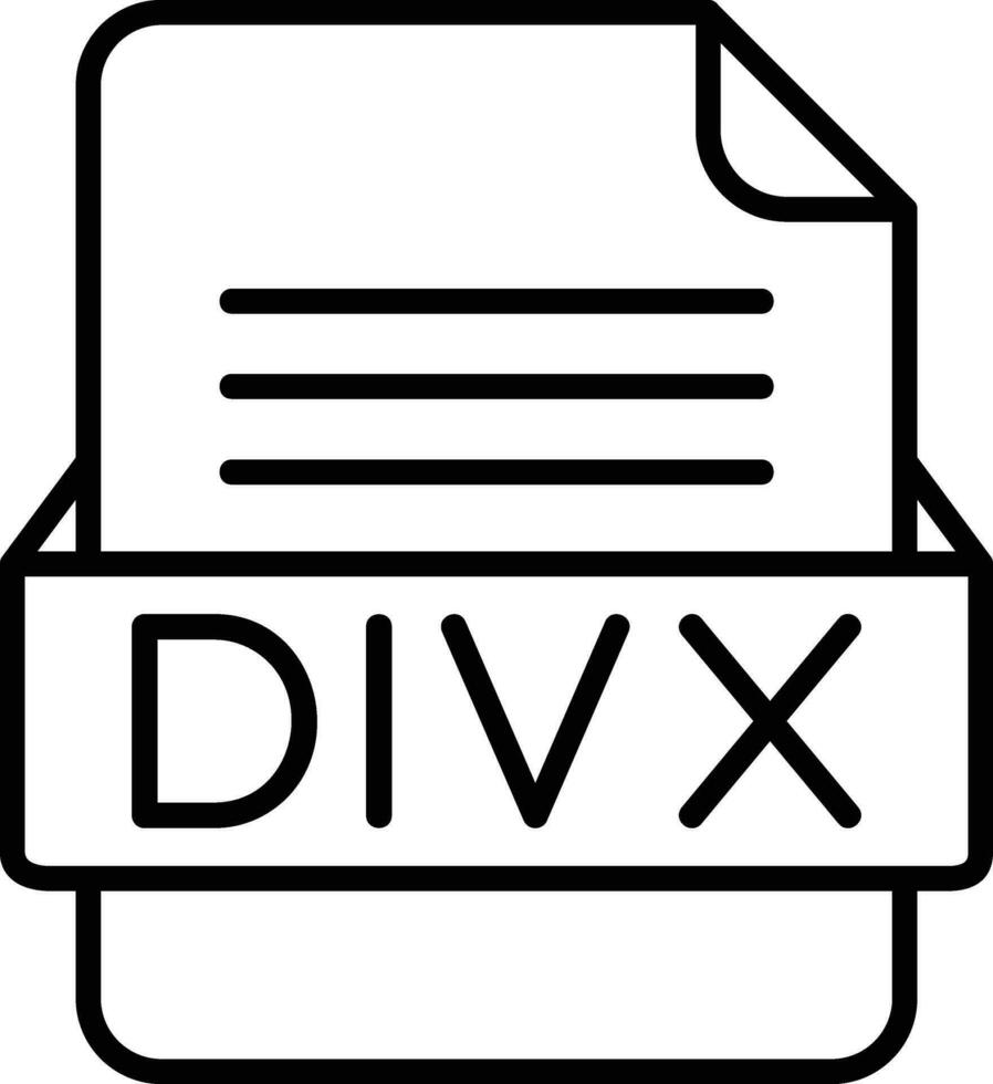 divx het dossier formaat lijn icoon vector