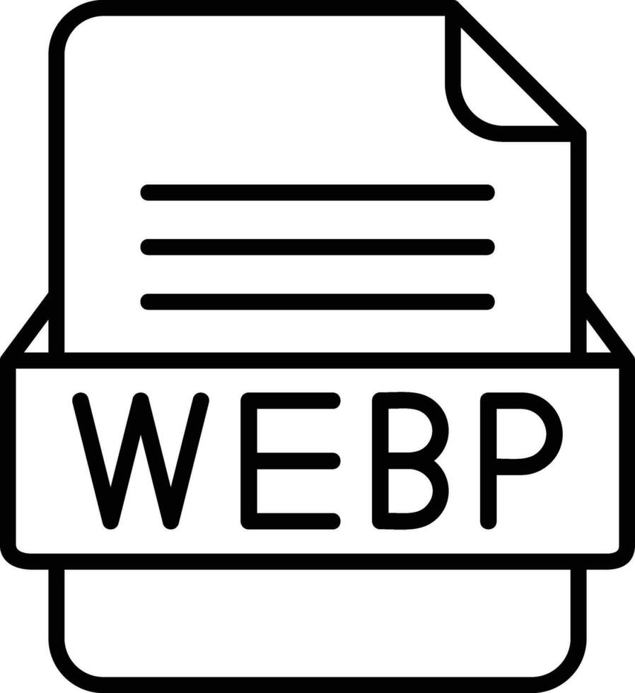 webp het dossier formaat lijn icoon vector