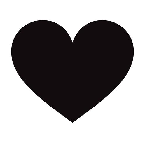 Platte zwarte hart pictogram geïsoleerd op een witte achtergrond. Vector illustratie.