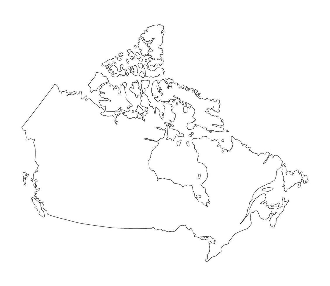 kaart van Canada in wit kleur. Canadees kaart. vector